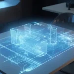 Penampilan Sebuah Hologram Tiga Dimensi Di Dalam Ruangan