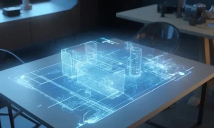 Penampilan Sebuah Hologram Tiga Dimensi Di Dalam Ruangan